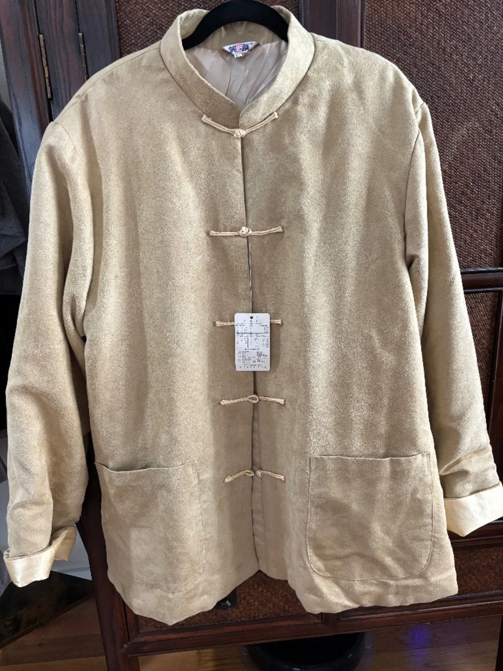 Zhongshan-style (中山装) jacket - Lilong, Beige, XL, pre-owned, new condition